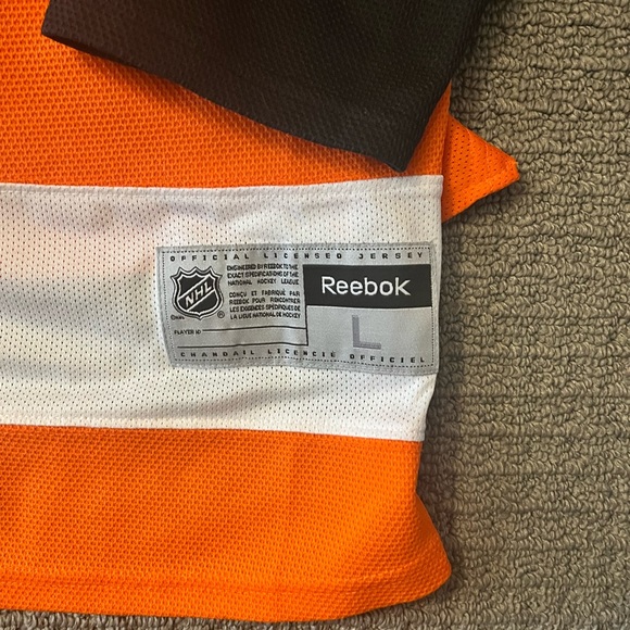 REEBOK PHILADELPHIA FLYERS ORANGE MENS L/ 52 W/ ERIC LINDROS KIT NEW SEE PICS!! - Picture 5 of 13